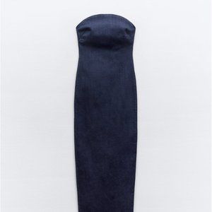 Zara Denim Strapless Dress S
